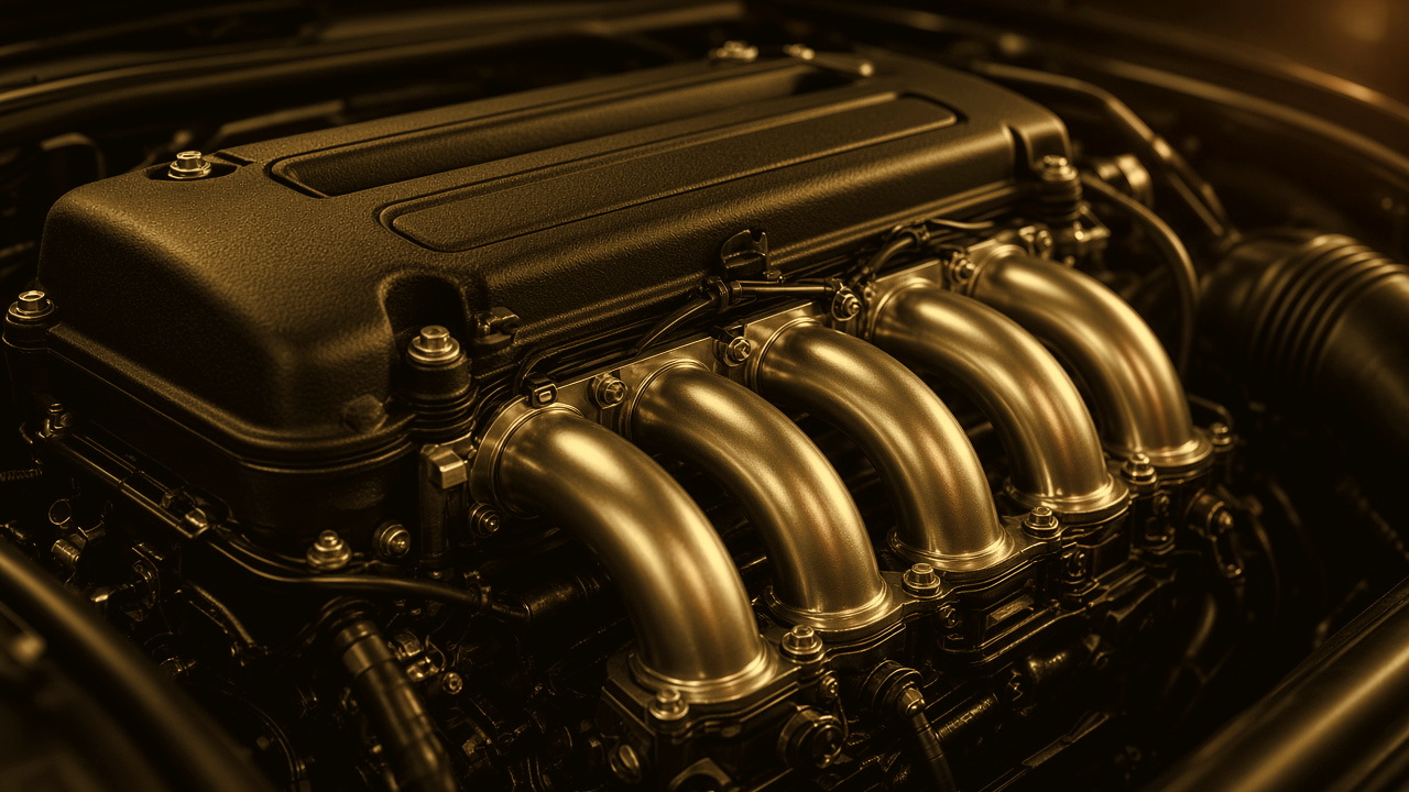 Inline-six photographed on the bench